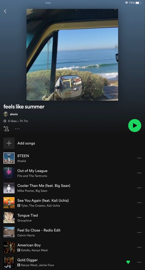 Playlist Inspo Aesthetic, 2000 Playlist, Kanye West Gold Digger, Spotify Playlist Songs, Mike Posner, Summer Songs Playlist, Road Trip Playlist, Feel So Close, Therapy Playlist