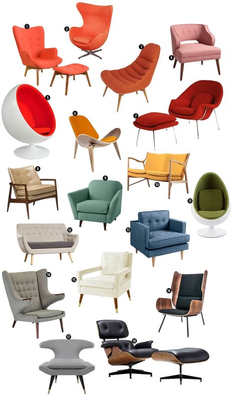 8 Signs Mid-Century Modern Decor is the Right Home Style for You • Little Gold Pixel • Click through to find out if you're compatible with Mid-Century Modern decor! Mid Century Modern Product Design, Elements Of Mid Century Modern, Affordable Lounge Chair, Mid Century Modern 2023, Mid-century Modern Furniture, Atomic Mid Century Modern, Mid Century Modern Living Room Lighting, Googie Interior Design, Mid Century Modern Chairs Living Room