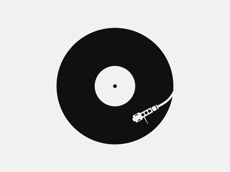 Vinyl Icon by Matt Harris Vinyl Tattoo Minimalist, Vinyl Sketch, Vinyl Tattoos, Music Aesthetic Icon, Vinyl Drawing, Record Illustration, Vinyl Icon, Vinyl Illustration, Vinyl Tattoo