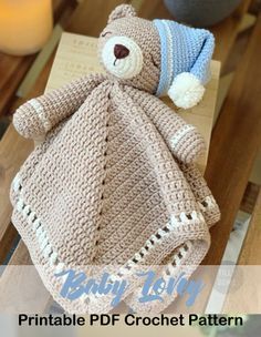 Teddy Lovey Crochet Free Pattern, Teddy Bear Lovey Crochet, Baby Lovey Blanket Crochet Pattern, Bunny Security Blanket Free Pattern, Crochet Teddy Bear Lovey Free Pattern, Lovey Pattern Free Crochet, Teddy Bear Lovey Free Crochet Pattern, Free Crochet Security Blanket Pattern, Crochet Baby Boy Toys