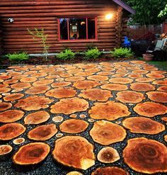 Garden Paths, Tree Logs, Rock Garden Landscaping, Have Inspiration, Tree Stump, Western Red Cedar, Outdoor Projects, Rock Garden, Garden And Yard