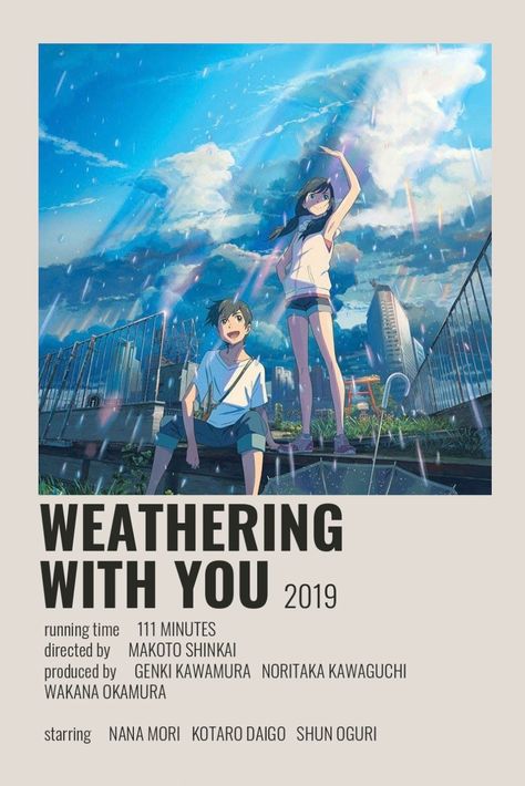 ☆ Minimalist/alternative "Weathering With You" anime movie poster ☆ Check out my "Anime Posters" board! Studio Ghibli Poster, Animated Movie Posters, Sci-fi Movies, Japanese Animated Movies, Film Posters Minimalist, Poster Anime, Animes To Watch, Japanese Sleeve, Anime Printables