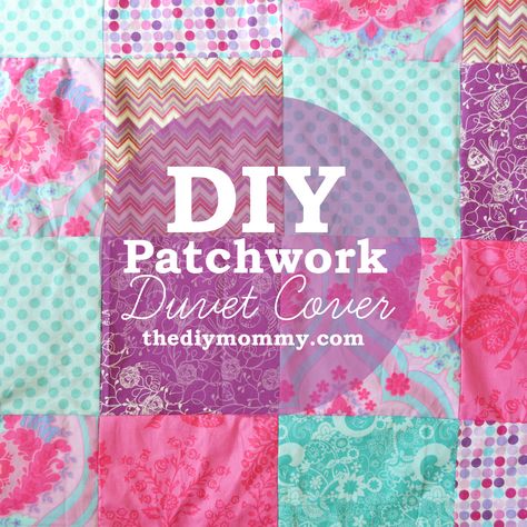 Sew a Patchwork Duvet Cover. Serge the seams (or zig zag) so that it will survive lots of washings. Use a sheet for back of duvet. Patchwork, Couture, Diy Duvet, Duvet Cover Diy, Diy Mommy, Modern Duvet Covers, Best Duvet Covers, Bright Fabrics, Quilted Duvet Cover