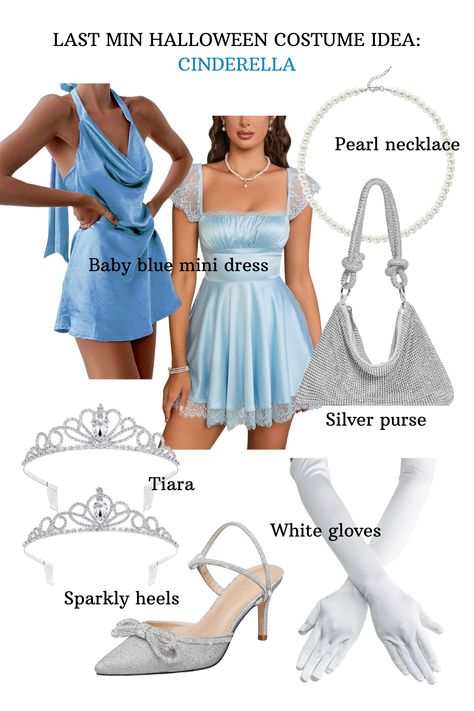 Cinderella Inspo Outfit, Cinderella Diy Costume, Diy Cinderella Costume Women, Cinderella Costume Ideas, Cinderella Costume Women, Diy Cinderella Costume, Cinderella Halloween, Disney Princess Halloween Costumes, Cinderella Halloween Costume