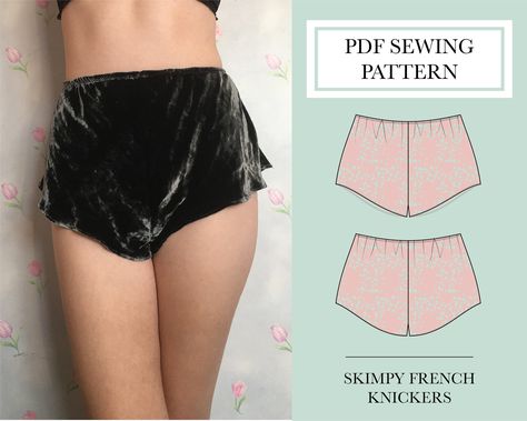 Couture, Sleep Shorts Pattern, Lingerie Sewing Pattern, Panties Pattern, Lingerie Patterns, Diy Sewing Gifts, Shorts Pattern, Sewing Lingerie, Handmade Wardrobe