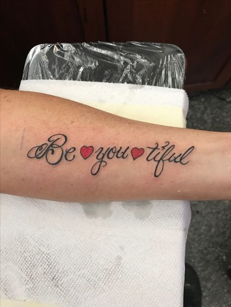 Be you tiful lettering tattoo Nature, Be You Tiful Tattoo, Tattoo Calligraphy, Magic Runes, Jen Jen, White Ink Tattoo, Lettering Tattoo, Awesome Tattoos, White Tattoo