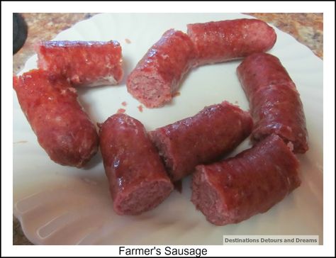 Farmer's Sausage - distinctly Manitoba cuisine. What foods do you get homesick for when you travel? Travel, Farmer Sausage, Staff Appreciation, Farmer