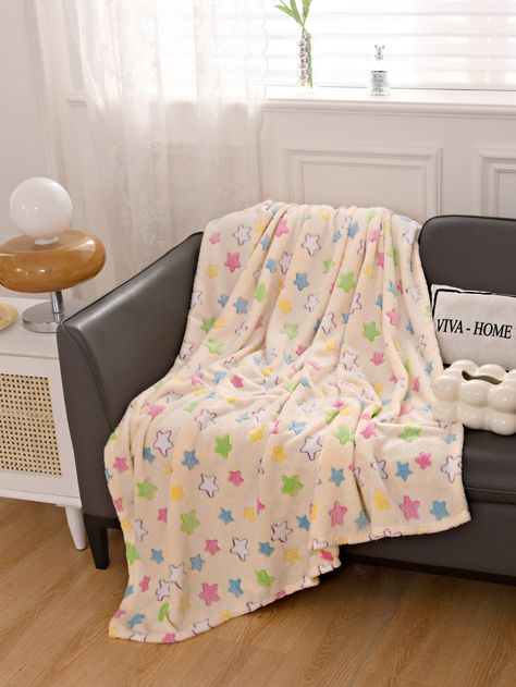 Multicolor  Collar  Fabric   Embellished   Home Textile Tela, Cute Blankets Aesthetic, Spring Blankets, Nice Blankets, Blanket Kawaii, Cute Throw Blankets, Blankets Aesthetic, Kawaii Blanket, Cool Blankets