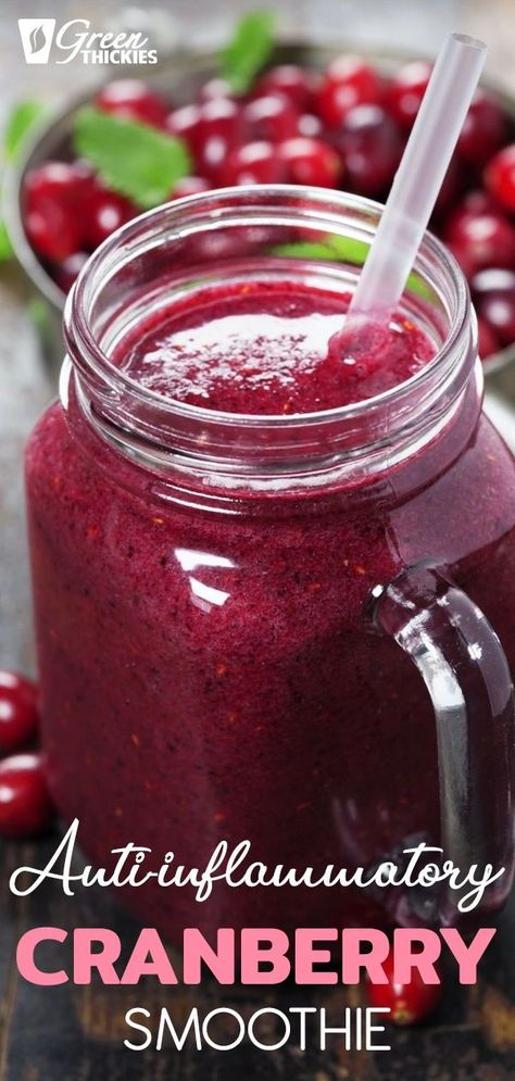 Cranberry Juice Drinks, Cranberry Smoothie Recipes, Cranberry Smoothie, Anti Inflammation Recipes, Juice Smoothies Recipes, Reducing Inflammation, Smoothies For Kids, Reduce Appetite, Smoothie Diet Plans