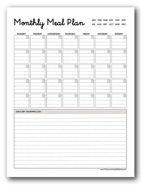 Free Printable Weekly Meal Planner & Grocery Essen, Meal Plan Chart Printable, Meal Calendar Printable Free, Month Meal Plan Printable, Monthly Supper Calendar, Budget Meal Planning Gluten Free, Monthly Meal Calendar Printable, Blank Monthly Meal Plan Template, Meal Planning Calendar Printable Free