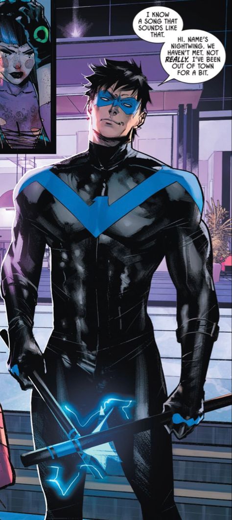 Bodypainting, Night Wing Comic Art, Nightwing X Y/n, Dc Comics Nightwing, Nightwing And Batgirl Wallpaper, Nightwing Hot Art, Night Wing Titans, Nightwing Comic Wallpaper, Nightwing Widget