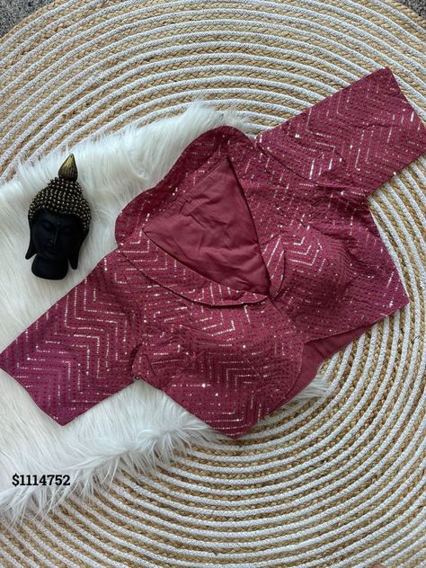 Single Colour Blouse Design, Front Hook Blouse Designs, Front Neck Design For Blouse, Colour Blouse Designs, Sequence Blouse Design, Princess Cut Blouse Design, Sequence Blouse, Simple Frock Design, Latest Blouse Designs Pattern