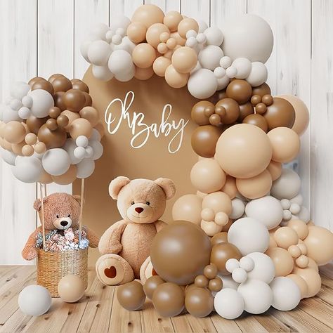 Amazon.com: Neutral Balloon Garland Kit Boho Gender Reveal Balloons Arch Brown Nude Tan Coffee Beige Cream Matte White Dark Light Latex Globos Different Sizes Teddy Bear Baby Shower Safari Decoration For Boy Girl : Home & Kitchen Boy Or Girl Decoracion, Brown Gender Reveal, Beige Baby Shower Ideas, Neutral Gender Reveal Ideas, Neutral Balloon Garland, Boho Gender Reveal, Baby Shower Simple, Brown Baby Shower, Teddy Bear Baby Shower Theme