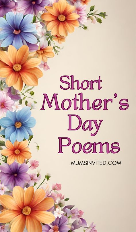 Touch Mom's heart this Mother's Day with our collection of heartwarming poems. Find short & sweet verses for preschoolers, toddlers & kids to express their love. Discover funny, cute, & sincere poems from daughters and sons. Explore printable ideas for handmade cards and crafts. Make Mom & grandma feel special with these beautiful quotes and words of appreciation. Short mothers day quotes. Mother’s day poems from kids. Funny mothers day poems. Happy mothers day poem. Christian mothers day poems. Grandmother Poems For Mothers Day, Happy Mother’s Day Beautiful, Poems For Mama, Happy Mother Day Gift Ideas, Mother Day Poems From Kids, Cute Mother’s Day Quotes From Kids, Happy Mothers Wishes, Mothers Day Poems For Toddlers, Mothers Poems Quotes