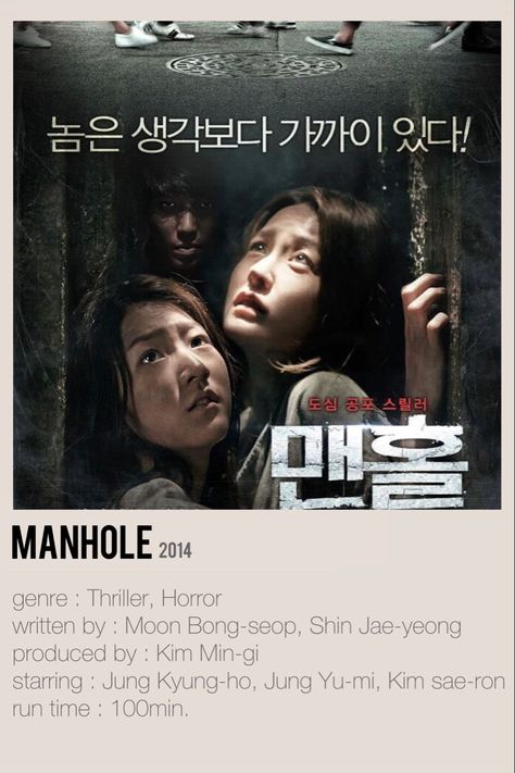 Manhole Minimalist Poster #kdrama #manhole #koreanmovie #koreandrama #poster #horror #thriller #crime Korean Thriller Movies, Kdrama Horror, Mystery Movies, Kdramas To Watch, Horror Movies List, Film Thriller, Poster Edit, Movies To Watch Teenagers, Film Recommendations