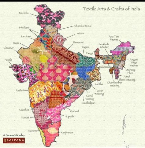 Textile Arts & Crafts Patchwork, Jungle Houses, Diary Making, Indian Formals, Cultural Patterns, India Textiles, India Pattern, Restaurant Decoration, India Map