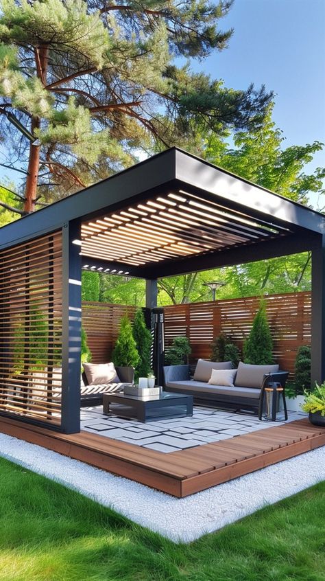 +90 Breathtaking Outdoor Gazebo Ideas (2024) - DecorWithEva Outdoor Gazebo Ideas Decor, Gazebo Furniture Ideas, Gazebo Ideas Backyard, Outdoor Gazebo Ideas, Balcony Inspiration, Modern Gazebo, Beautiful Exterior, Gazebo Ideas, Outdoor Gazebo