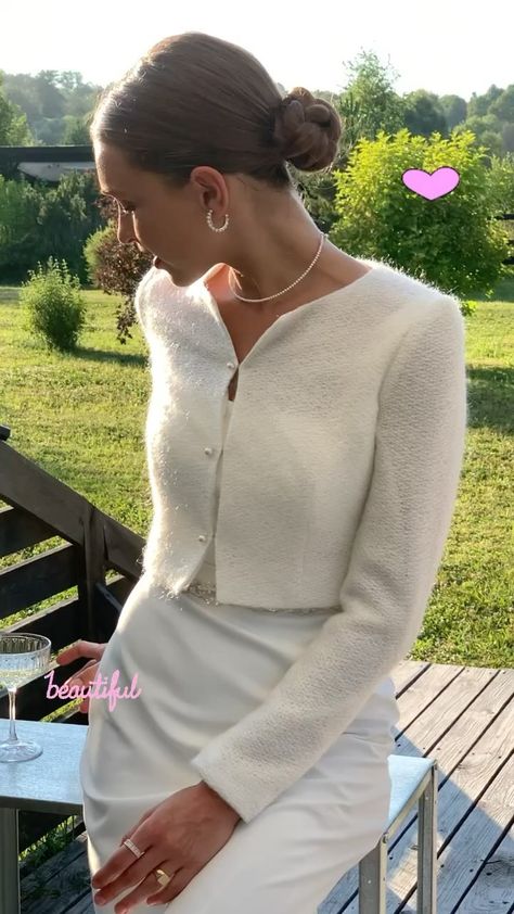 Casual Winter Wedding Dress, Civil Wedding Outfit, Wedding Dress Sweater, Elopement Outfit, Winter Wedding Gowns, Wedding Sweater, Bridal Sweater, Bridal Jackets, Bridal Coat