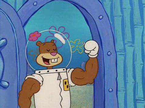 Sponge Bob Muscles, Buff Cartoon Character Funny, Spongebob Cursed Pictures, Spongebob Working Out, Sandy Cheeks Aesthetic, Buff Spongebob, Sandy Cheeks Spongebob, Sandy Spongebob, Spongebob And Sandy