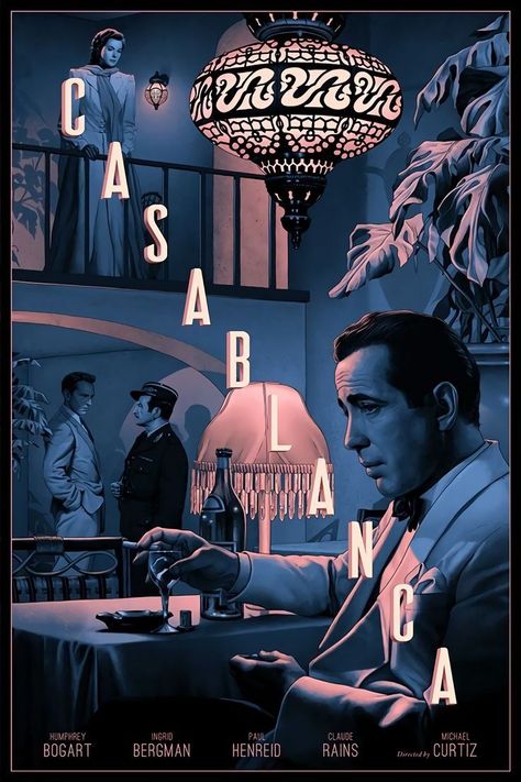 Casablanca. Alternative movie poster. Casablanca Movie, Movie Artwork, Graphisches Design, Plakat Design, 카드 디자인, Classic Movie Posters, Movie Posters Design, Poster Minimalist, Cinema Posters