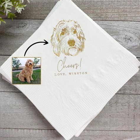 Amazon.com | Coolslove Luxury Custom Pet Cocktail Napkins, Dog Wedding Napkins, Custom Cat Cocktail Napkins, Customized Pet Napkins, Custom Pet Portrait Wedding Napkins, Personalized Photo Napkins: Cocktail Napkins Pet Cocktail Napkins, Cat Cocktail, Dog Napkins, Bar Napkins, Western Style Wedding, Disposable Napkins, Wedding Napkins Personalized, Wedding Pets, Custom Bar