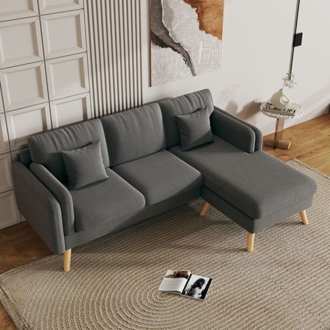 Selling point:  1. Combine sofa at will: with 1 movable footstool, the footstool can be interchanged left and right to form an L-shaped sofa, which can be freely combined according to various usage scenarios of your living room. 2. Small Living Room L Shape Sofa, Small L Shaped Sofa, Small Space Sectional, L Shaped Sofa Designs, Latest Sofa, Sofa And Chaise, Shape Sofa, Contemporary Sectional Sofa, Ergonomic Seating