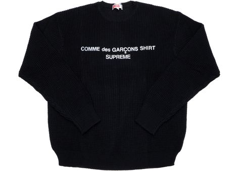 Supreme Comme des Garcons SHIRT Sweater Black - FW18 Logos, Trill Fashion, Commes Des Garcons, Supreme Streetwear, Shoes Outfit Fashion, Concept Clothing, Comme Des Garcons Shirt, Shirt Sweater, Streetwear Clothing