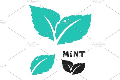 Blue mint leave icon on white. Mint , #ad, #icon#white#Mint#Blue #AD Mint Leaf Art, Logos, Mint Leaves Illustration, Mint Tattoo, Mint Illustration, Leaf Vector Illustration, Mint Logo, Leaf Vector, Icon White