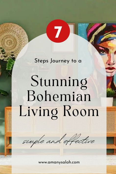 Embark on a magical journey to transform your living space with Bohemian interior design. In this 7-step guide, discover the secrets to crafting a stunning boho living room that exudes charm and creativity. Each step unveils essential elements and practical tips, empowering you to create a space reflecting Bohemian style's free-spirited and artistic essence. Relaxing Living Room Ideas Bohemian, Bohemian Theme Living Room, Boho Corner Decor Living Room, Boho Chic Living Room Colorful, Boho Hippy Living Room, 70 Living Room Interior Design, Bohemian Design Interior, Boho Teal Living Room, Artist Living Room Inspiration