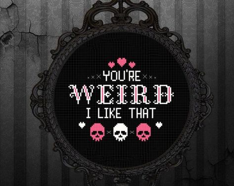 Couture, Goth Cross Stitch, Goth Cross, Funny Embroidery, Halloween Cross Stitch Patterns, Funny Cross Stitch Patterns, Subversive Cross Stitch, Cross Stitch Letters, Halloween Cross Stitches