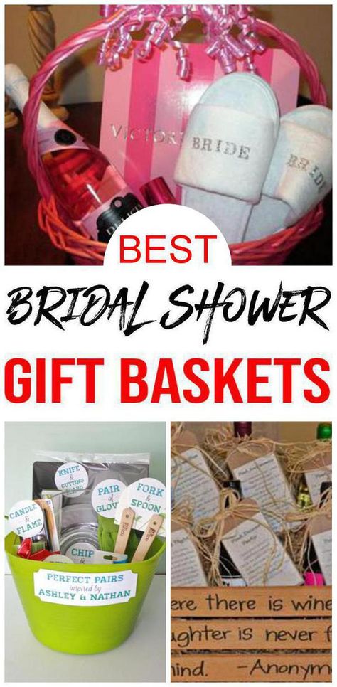 Bridal shower gift baskets! Easy and unique bridal shower gift basket ideas. From spa to baking to cooking to cleaning to wine and more. The best gift ideas that any future bride and groom will love. BEST Bridal Gift Baskets! DIY Bridal Gift Basket Ideas - For Bride and Groom - Couples - Creative - Unique - Cheap - Kitchen - Alcohol- Cleaning Supplies - Honeymoon! Get the best bridal gift basket ideas now! #weddinggifts #weddingbaskets Wedding Shower Gifts Basket, Bridal Shower Gift Basket, Couples Shower Gifts, Bride Gift Basket, Bridal Gift Baskets, Bridal Shower Baskets, Bride Shower Gifts, Bridal Shower Gift Baskets, Creative Bridal Shower Gifts