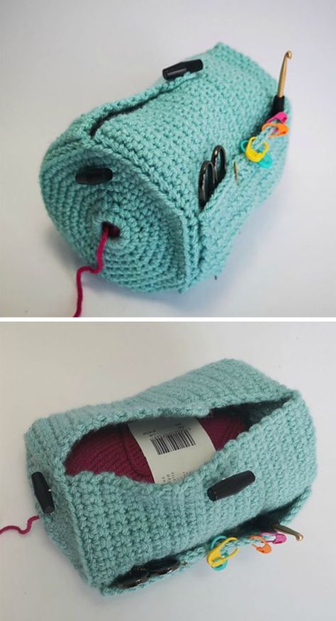 The Yarn Buddy Bag - Free Crochet Pattern Amigurumi Patterns, Couture, Crochet Bag Holder, Yarn Buddy, Bear Basket, Knitted Teddy Bear, Easy Knitting Projects, Crochet Free Pattern, Summer Trends Outfits