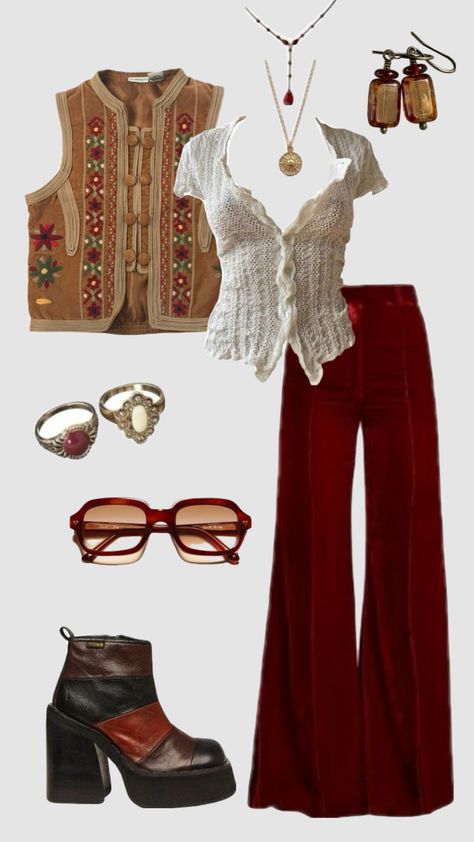 70s inspired outfit #outfitinspo #vintage #70s #70saesthetic #70sfashion 70s Outfits Ideas, Estilo Rory Gilmore, 70s Inspired Outfits, 70s Clothing, Outfits 70s, Mode Hippie, 70s Inspired Fashion, 70s Outfits, Earthy Outfits