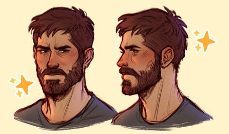 Male With Beard Drawing, Guy With A Beard Drawing, Croquis, Beard Man Character Design, Drawing Man With Beard, Beard Guy Drawing, Men With Beard Drawing, Men With Beards Drawing, Male Character Design Beard