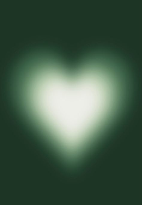 White heart that transitions to green background wallpaper Green Wallpaper Emerald, Y2k Wallpaper Sage Green, Green Blurry Heart Wallpaper, Emerald Green Heart Wallpaper, Green Faded Heart Wallpaper, Green Blurry Heart, Green Heart Blur, Green Aura Heart Wallpaper, Green Blurry Wallpaper