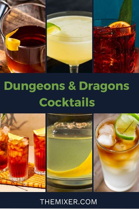 Dnd Dessert Recipes, Dragon Themed Drinks, Dnd Themed Cocktails, Dnd Inspired Cocktails, D&d Cocktails, Medieval Cocktails, Dnd Cocktail Recipes, Dnd Alcohol Drinks, Dnd Themed Drinks