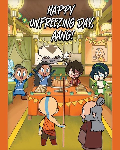 Dark Horse Comics on Instagram: "Happy 18th to Avatar: The Last Airbender (and happy unfreezing day to Aang)! Panel is from Avatar: The Last Airbender Chibis Volume 1–Aang’s Unfreezing Day by @bookofkellz and Diana Sim. #atla #aang #darkhorsecomics #avataraang" Avatar Comics The Last Airbender, Atla Fanart Team Avatar, Aang Funny, Atla Comics, Atla Aang, Avatar The Last Airbender Aang, Cactus Juice, Atla Memes, Avatar The Last Airbender Funny