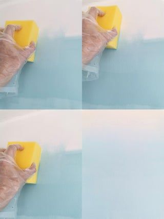 Blending Wall Paint Colors, How To Blend Wall Paint, Painting An Ombre Wall, How To Blend Paint On Walls, Blended Wall Paint, Ombre Blue Wall Paint, Painting Chair Rail Same As Wall, How To Paint Waves On A Wall, Ombre Paint Wall