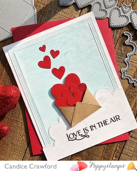 Hi Everyone, Candice here poppin' in to share with you a cute Valentine's Card using the new stitched envelope die, the new stitched cloud line die and new Valentine's Fun stamp set from our January release. This card is super... Valentines Day Cards Handmade, Cute Valentines Card, Diy Valentines Cards, Valentine Cards Handmade, Diy Gifts For Him, Birthday Cards Diy, Valentine Fun, Diy Crafts For Gifts, Valentine Day Crafts