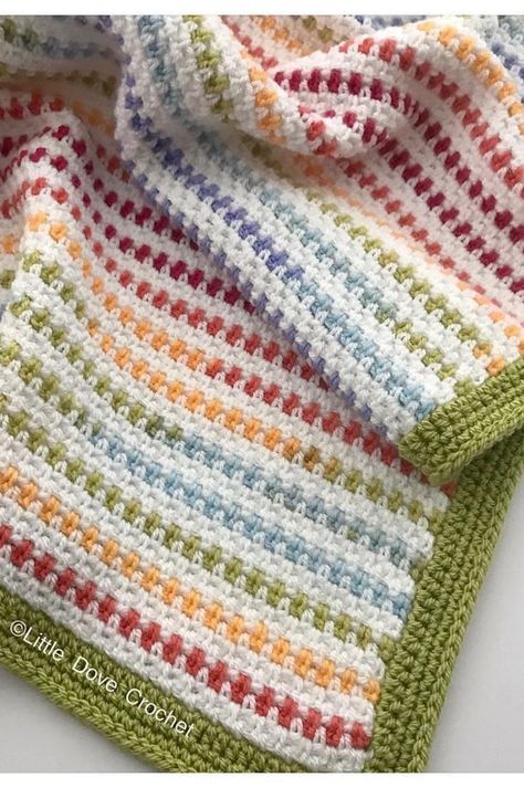 Multicolored Crochet Blanket, 2 Colour Crochet Blanket, Crochet Blanket Borders, Free Crochet Patterns Blankets, Crochet Rainbow Blanket, Crochet Patterns Blankets, Blanket Borders, Striped Crochet Blanket, Crochet Baby Blanket Free Pattern