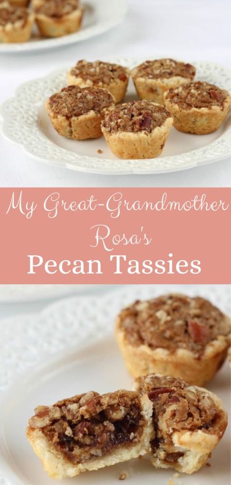 These Pecan Tassies are like miniature pecan pies with a sensational cream cheese crust. They are sweet and completely addicting! Pie, Nut Tassies, Pumpkin Roll Easy, Pecan Tassie Recipe, Mini Pecan Pie Recipes, Tassies Recipe, Pecan Pie Tarts, Pecan Tassies, Bourbon Sweet Potatoes