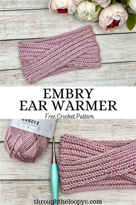 The Embry Ear Warmer free crochet pattern is a light weight ear warmer perfect for those transitional temps. The linked stitches gives it a nice and snug feel and dense fabric. Amigurumi Patterns, Braided Crochet Headband, Crochet Ear Warmer Free Pattern, Crochet Ideas For Beginners, Ear Warmer Crochet Pattern, Braided Crochet, Crochet Ear Warmer Pattern, Headband Design, Stitch Ears