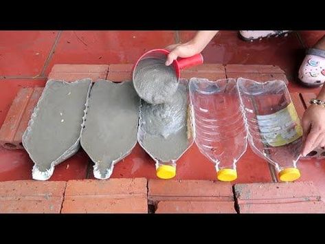 How To Make Cement Pots Easily From Plastic Bottles At Home For You - YouTube | Cement pots diy, Cement pots, Cement diy Cement Pots Diy, Cement Flower Pots, Lake House Food Ideas, Diy Outdoor Furniture Plans, Cement Diy, Diy Pallet Furniture Outdoor, Carport Designs, Concrete Diy Projects, Cement Art