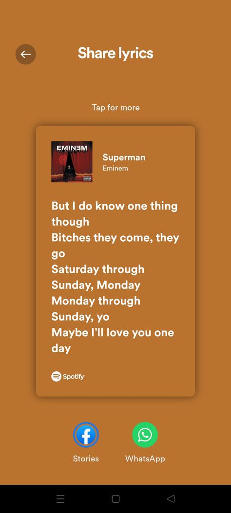 Superman lyrics Spotify But I do know one thing tho Superman Eminem Spotify Lyrics, Superman Eminem Lyrics, Superman Eminem, Superman Lyrics, Eminem Superman, Eminem Lyrics, Spotify Aesthetic, Lyrics Spotify, Lyrics Aesthetic