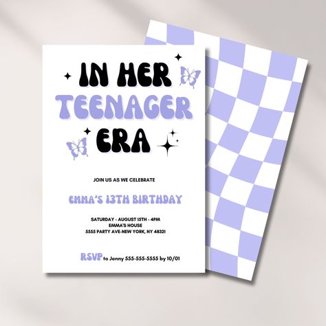 13 Birthday Invitation Ideas, 13 Birthday Invitations, Digital Invitations Birthday, Lunch Invitation, In My 30s, 13th Birthday Invitations, My 30s, Mini Studio, Prom Birthday