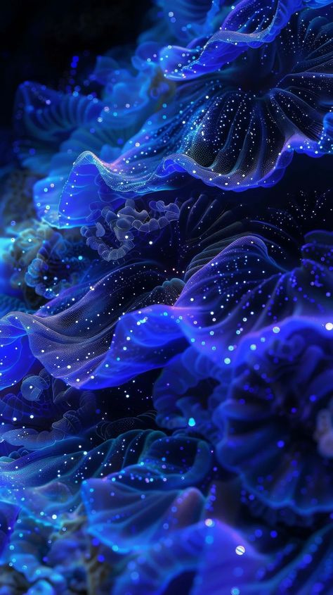 Ultraviolet Zoanite Extrusion. Pulsating ultraviolet zoanite polyps extrude from lightless oceanic crevasses, their bioluminescent tentacles undulating in hypnotic patterns amid the shadowy bathypelagic murk. Purple Tentacle Aesthetic, Deep Sea Diving Aesthetic, Depths Of The Ocean, Bioluminescent Aesthetic, Underwater Bioluminescent, Space Ocean Aesthetic, Bioluminescence Painting, Bioluminescence Creatures, Bioluminescent Mermaid