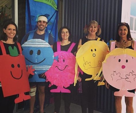 27+ awesome teacher group costume ideas - Laughing Kids Learn Mr Men Costumes, Bookweek Costumes For Teachers, Easy Book Character Costumes, Easy Book Week Costumes, World Book Day Outfits, Storybook Character Costumes, Group Costume Ideas, Book Characters Dress Up, World Book Day Ideas