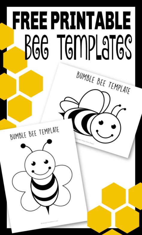 Click and print these adorable bee templates! They can be used on any bee craft, teaching the letter B or an easy bee coloring page activity! Bee Coloring Page, Bee Classroom Decor, Bee Coloring, Bee Template, Bumble Bee Craft, Bee Craft, Bee Crafts For Kids, Bee Themed Classroom, Bee Activities