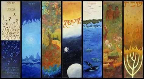 The Story of Creation | tamid nyc Weimar, Sunday School Prayer, Church Mural, Order Disorder, Seven Days Of Creation, Genesis Creation, 7 Days Of Creation, Beauty Exhibition, Wet On Wet Painting