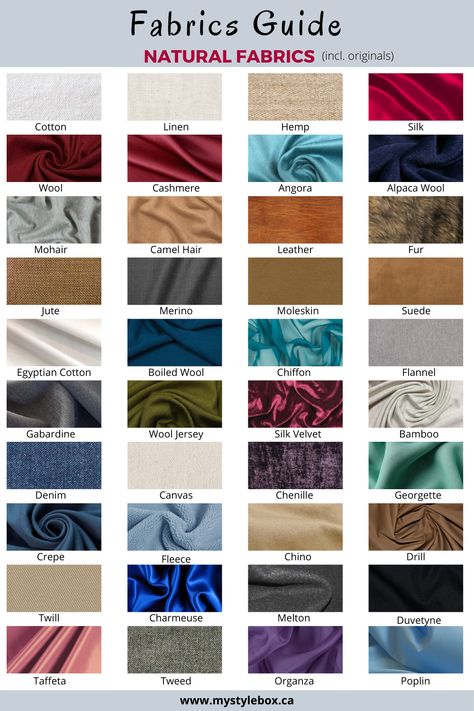 Clothing Fabric Patterns, Lukisan Fesyen, Fashion Terminology, Istoria Modei, Lakaran Fesyen, Fashion Infographic, Fabric Guide, Fashion Design Books, Haine Diy